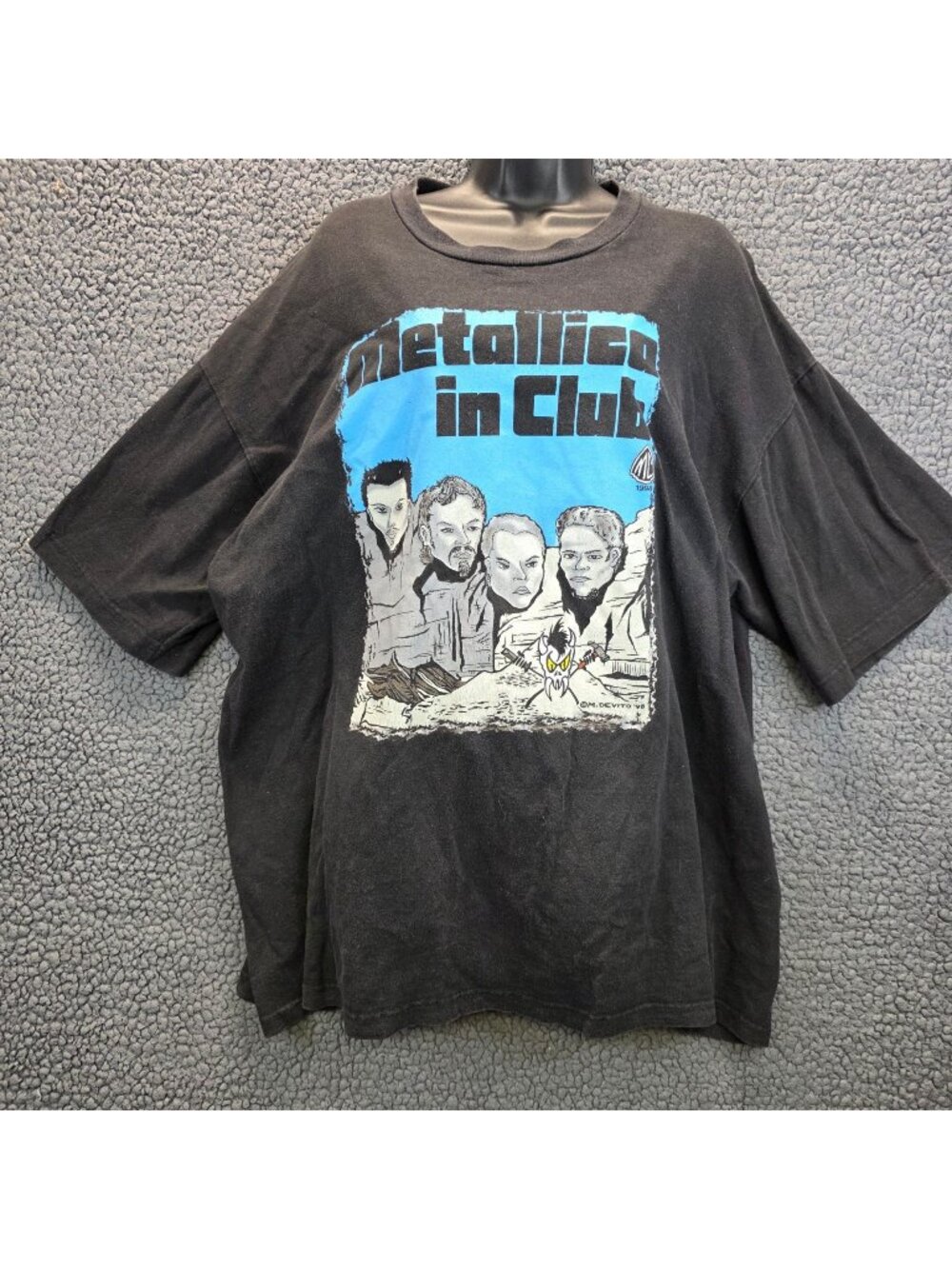 Vintage Tour Champ Metallica In Club Graphic Tee XXL Black Rocker Grunge Biker